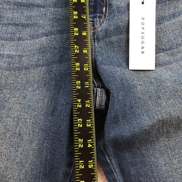NWT Popsugar Womens Jeans Size 14 Straight Leg Frayed Hem Cotton Stretch Casual - Picture 6 of 16